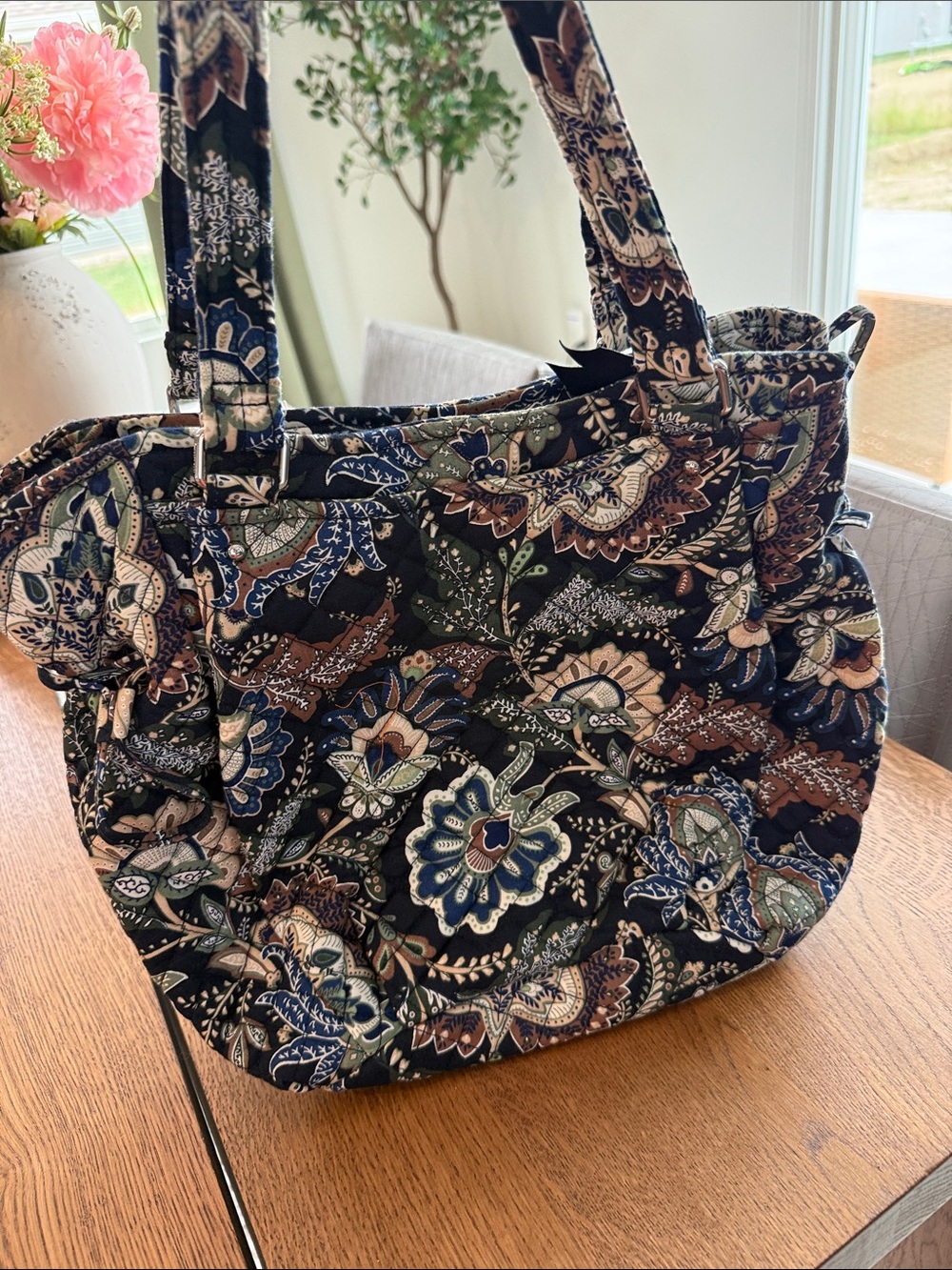 Vera Bradley Glenna Satchel in Java Navy Camo Pattern
